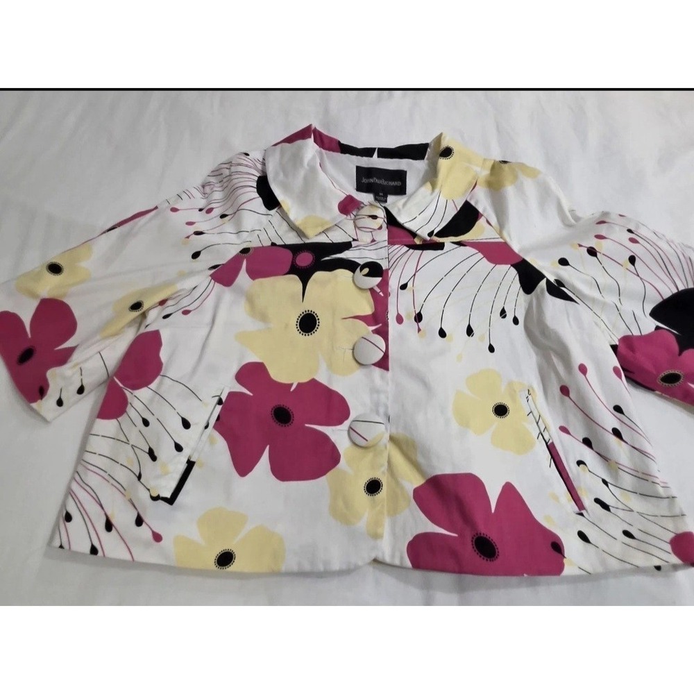 Vtg John Paul‎ Richard Jacket Style M Floral Design bold colorful 1960's Look
